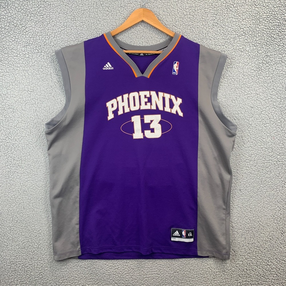 Phoenix Suns Jersey Mens 2XL Purple NBA Basketball Steve Nash 13 Stitched Adidas